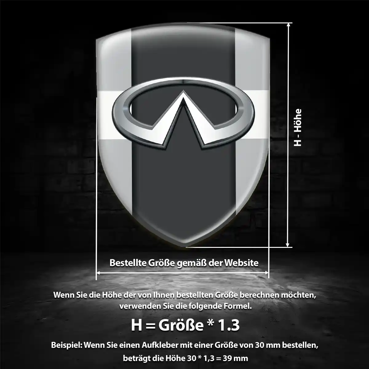 Infiniti Aufkleber 3D Gel Embleme Stilvolles Design