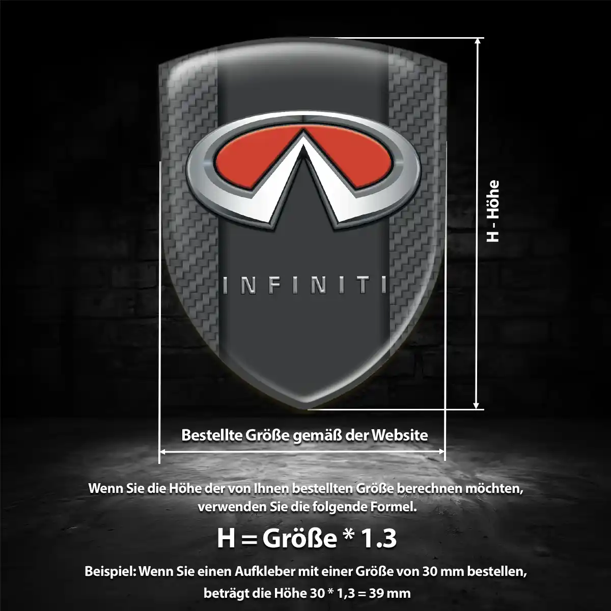 Infiniti Aufkleber 3D Gel Silikon Ausdrucksstarkes Design