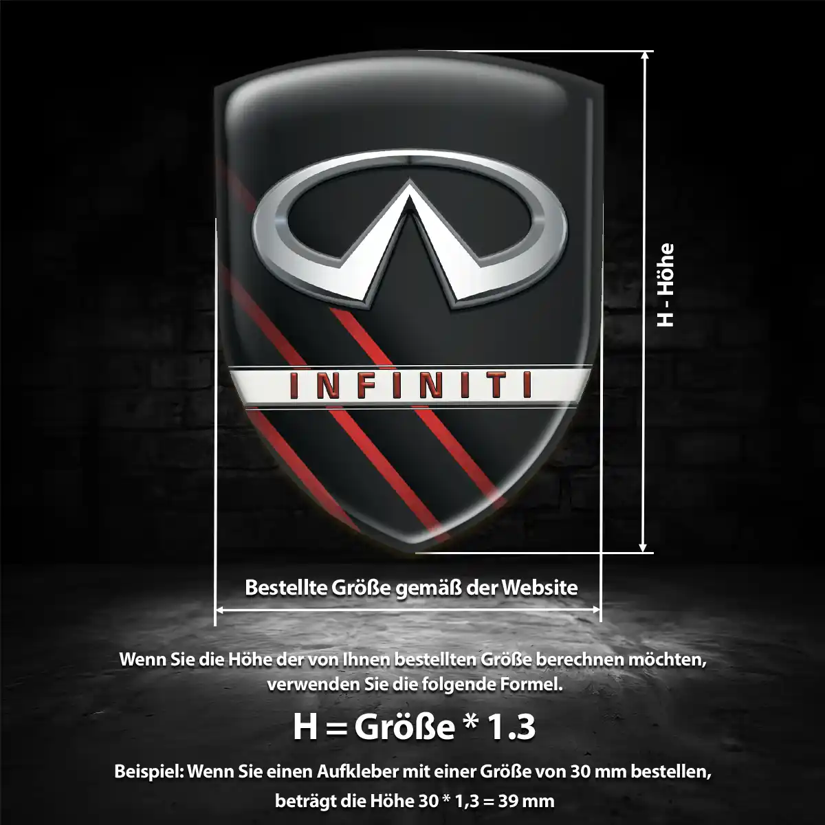 Infiniti Aufkleber 3D Gel Silikon Auto Hochwertiges Harz