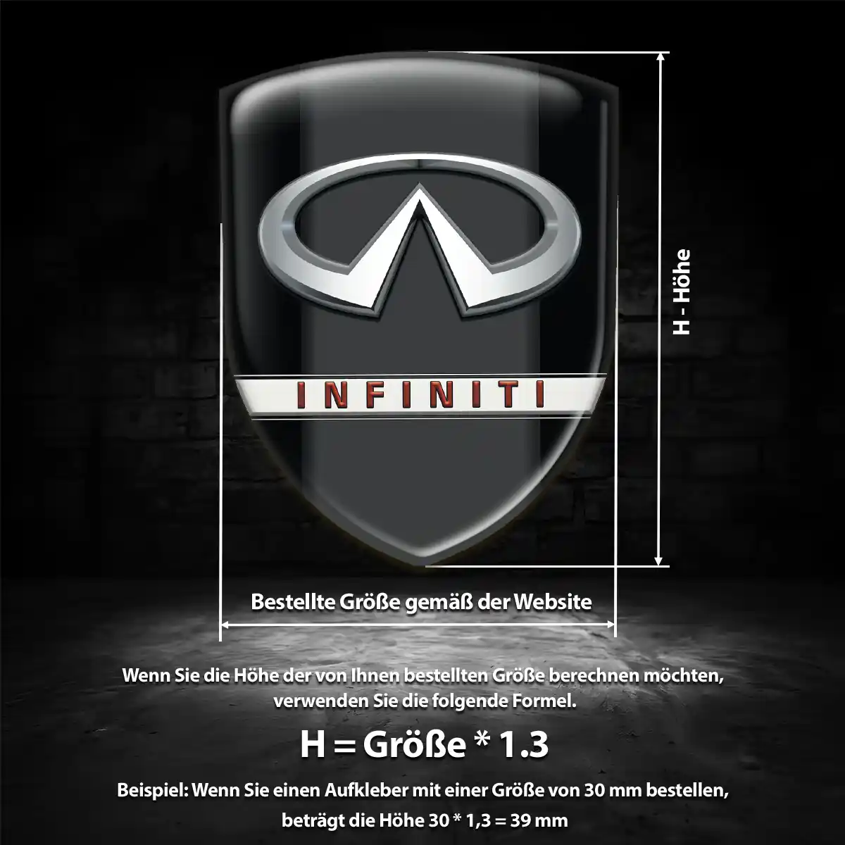 Infiniti Aufkleber 3D Gel Silikon Auto Interieurdesign