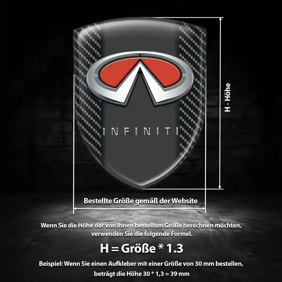 Infiniti Aufkleber 3D Gel Silikon Auto Limitierte Auflage