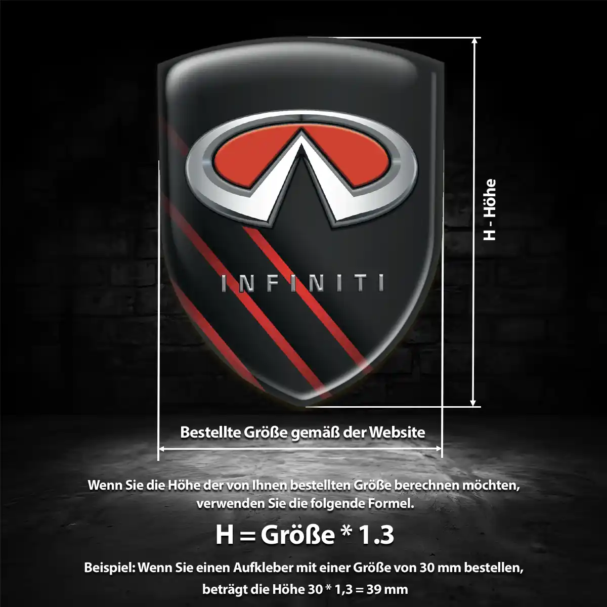 Infiniti Aufkleber 3D Gel Silikon Auto Modernes Design