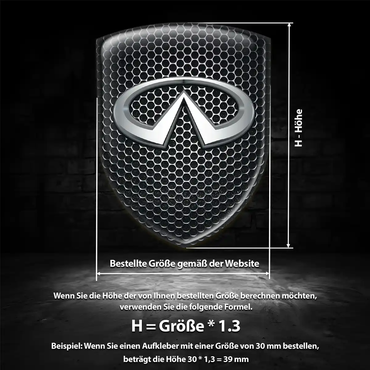 Infiniti Aufkleber 3D Gel Silikon Auto Premiumqualität