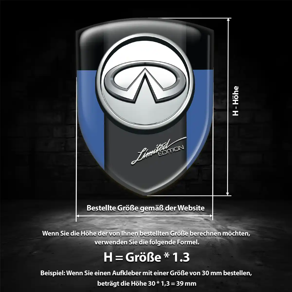 Infiniti Aufkleber 3D Gel Silikon Auto Spitzenqualität