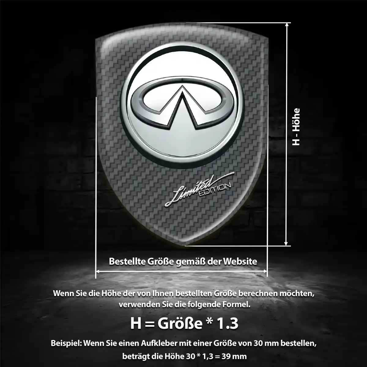 Infiniti Aufkleber 3D Gel Silikon Auto Tuningfahrzeug