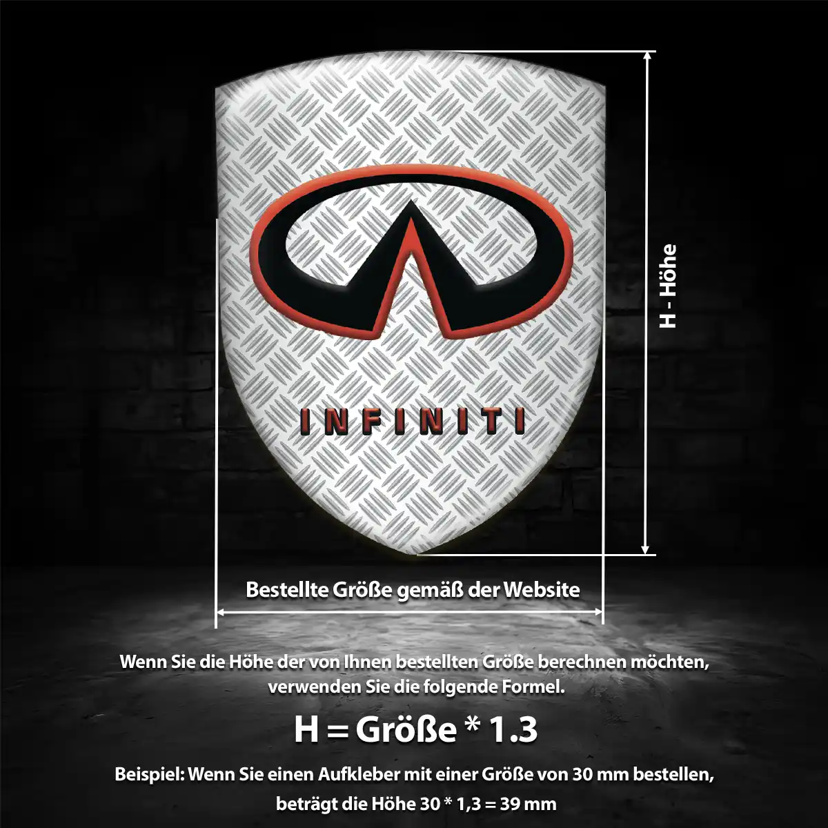Infiniti Aufkleber 3D Gel Silikon Edles Design