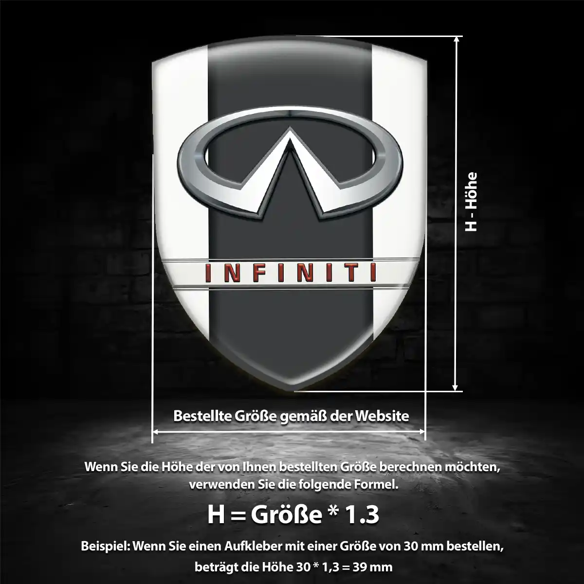 Infiniti Aufkleber 3D Gel Silikon Elegantes Design
