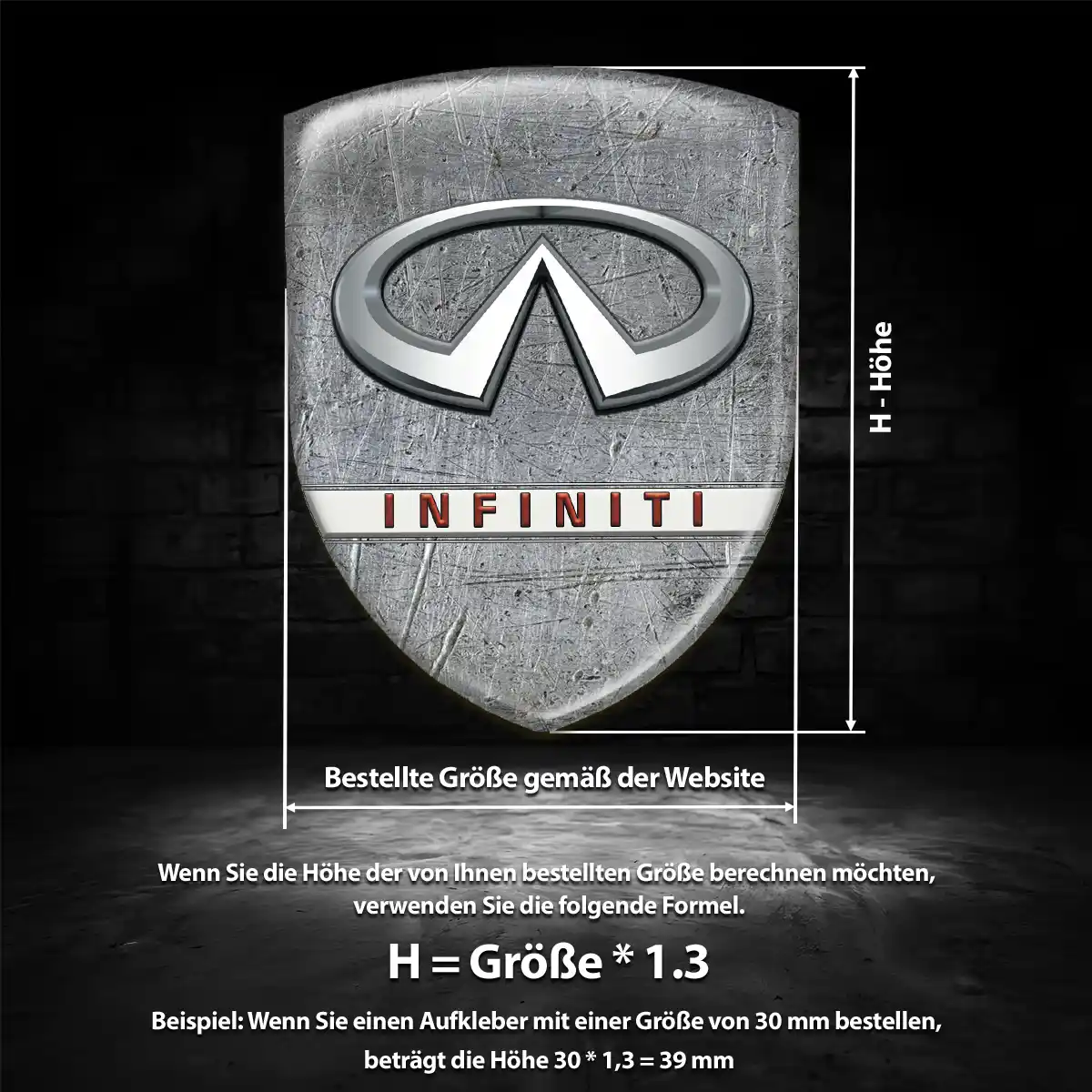 Infiniti Aufkleber 3D Gel Silikon Erstklassige Qualität