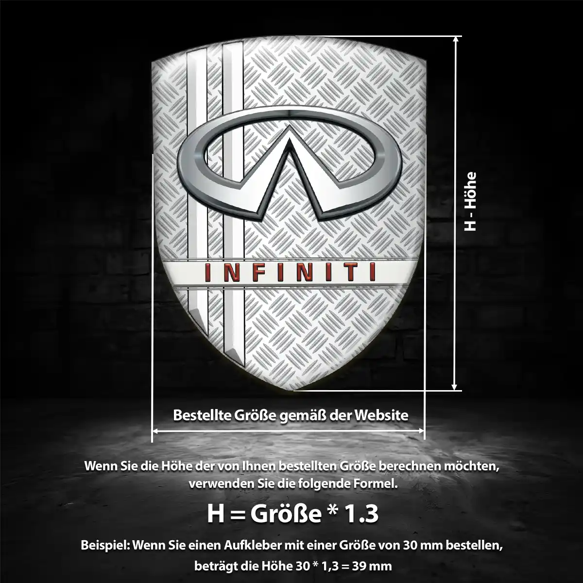 Infiniti Aufkleber 3D Gel Silikon Höchste Qualität