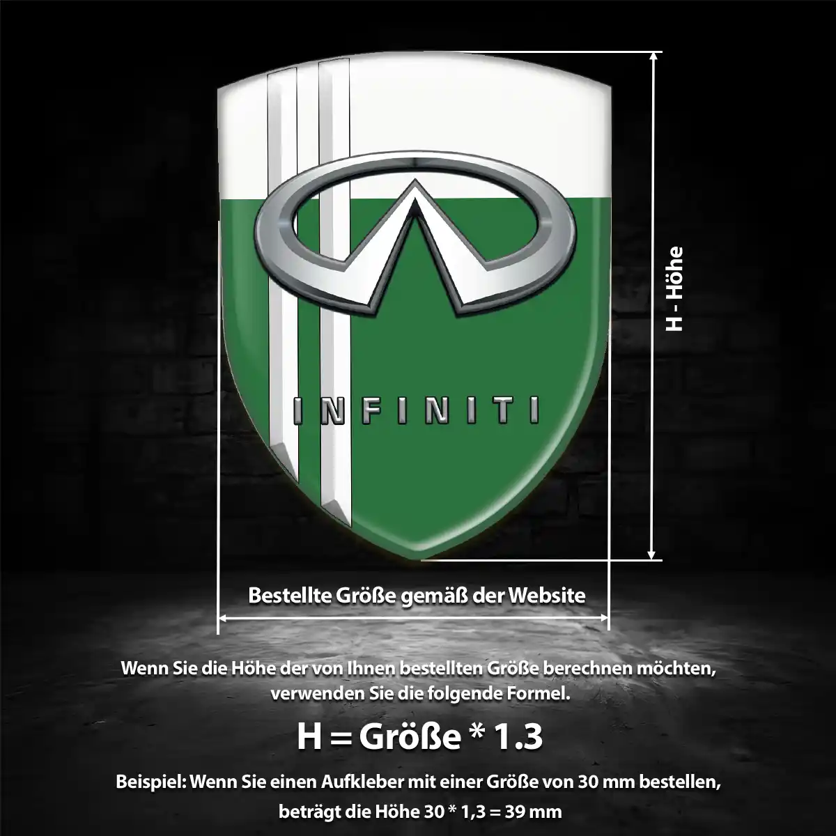 Infiniti Aufkleber 3D Gel Silikon Hohe Qualität