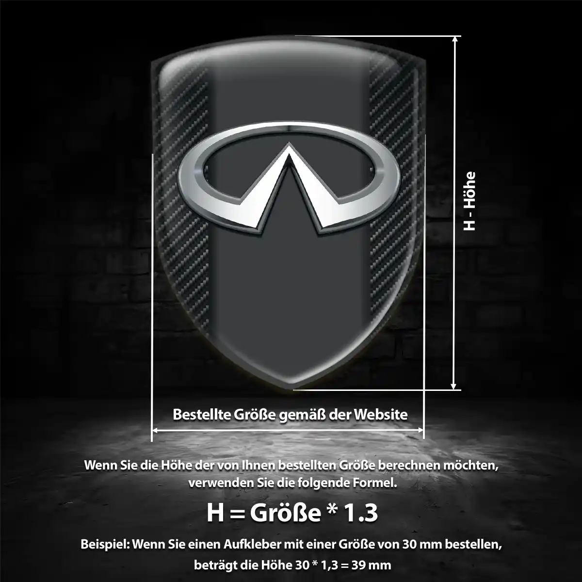 Infiniti Aufkleber 3D Gel Silikon Interieurdesign
