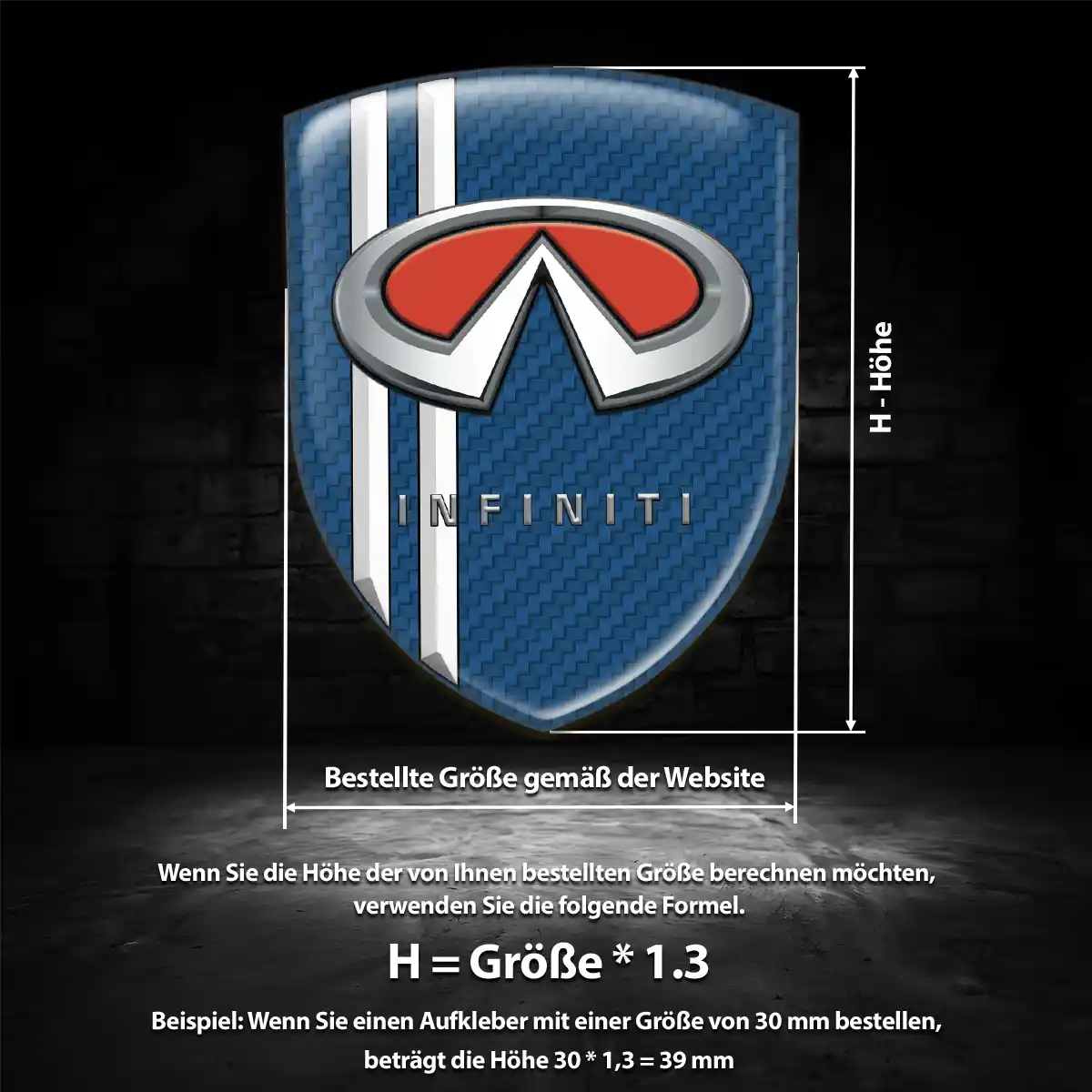 Infiniti Aufkleber 3D Gel Silikon Limitierte Auflage