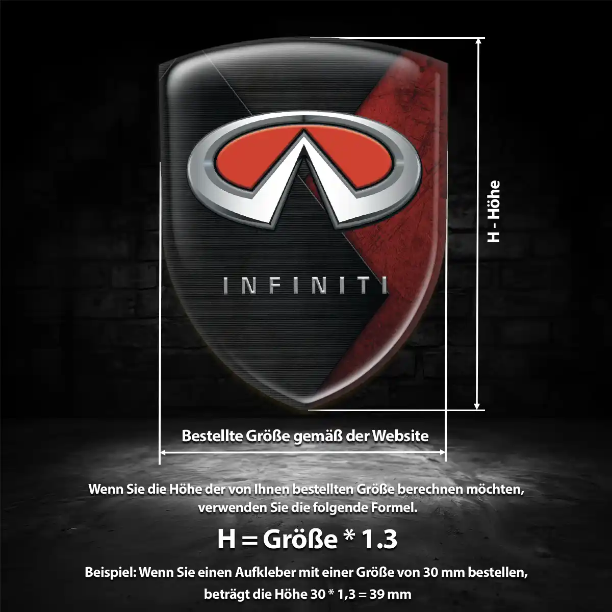 Infiniti Aufkleber 3D Gel Silikon Luxus-Edition