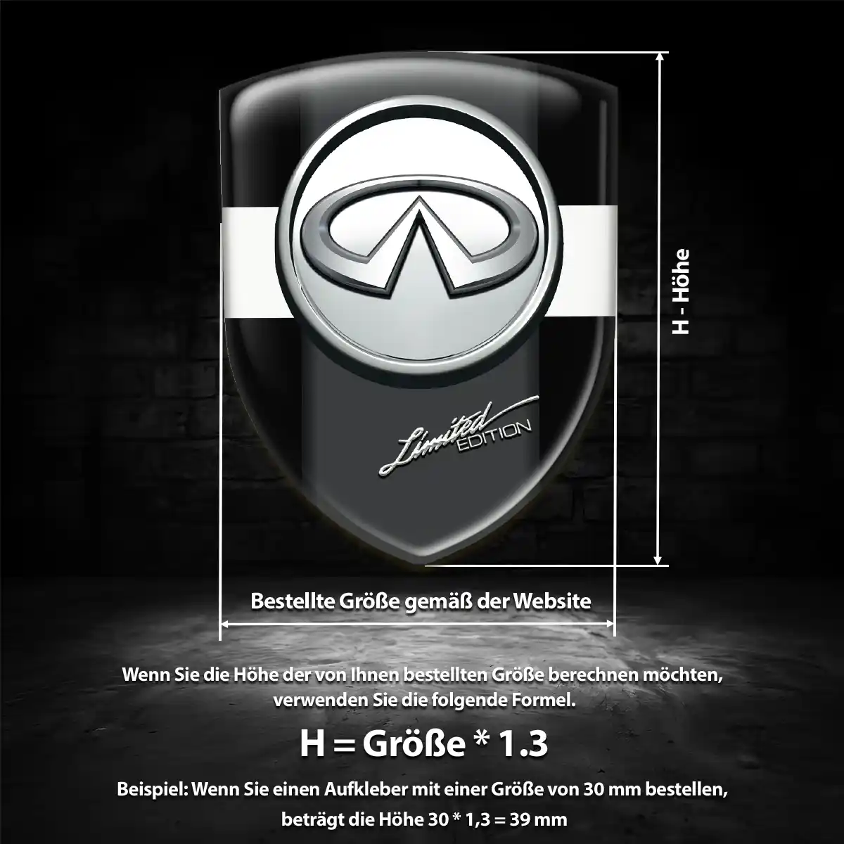 Infiniti Aufkleber 3D Gel Silikon Premiumqualität