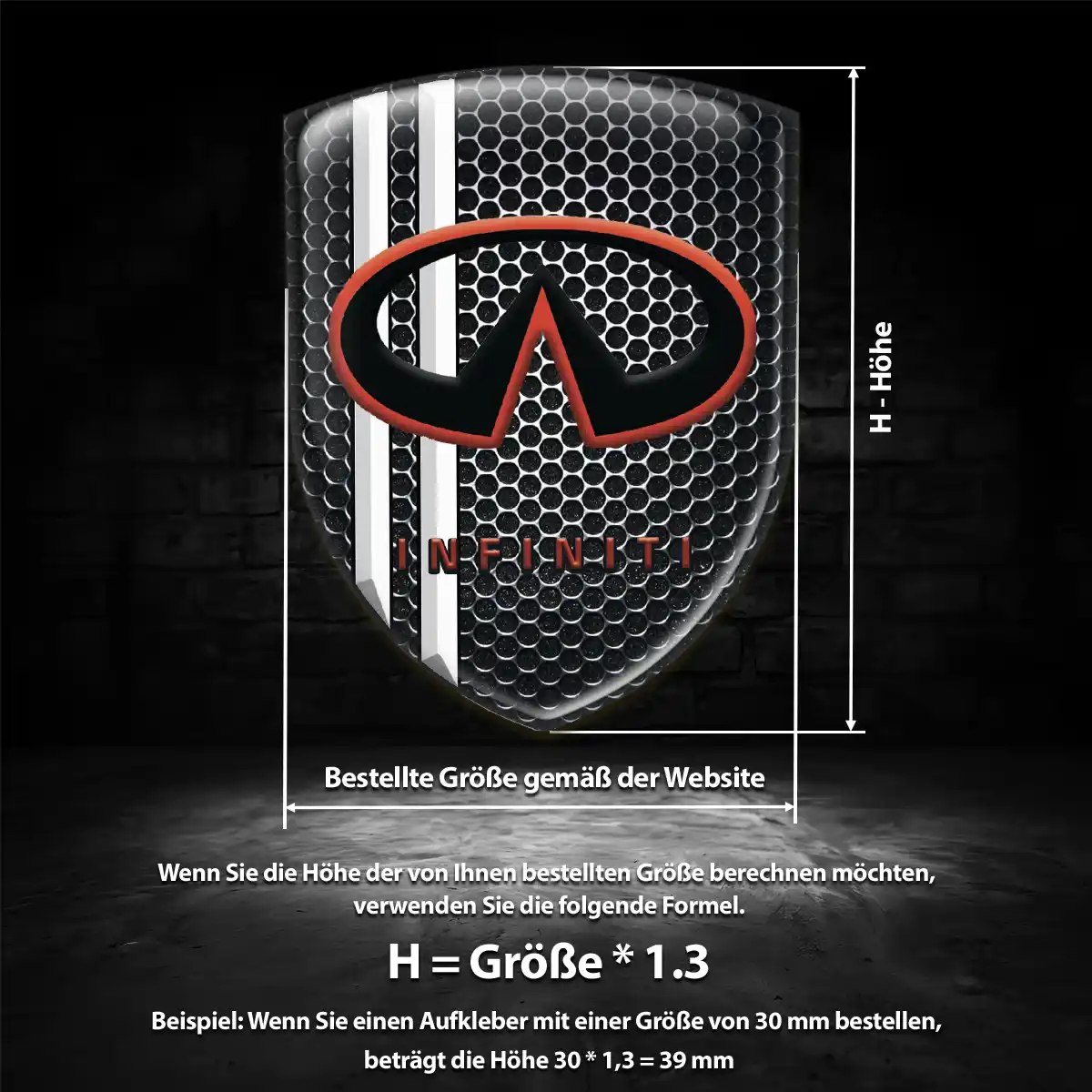 Infiniti Aufkleber 3D Gel Silikon Stilvolles Design
