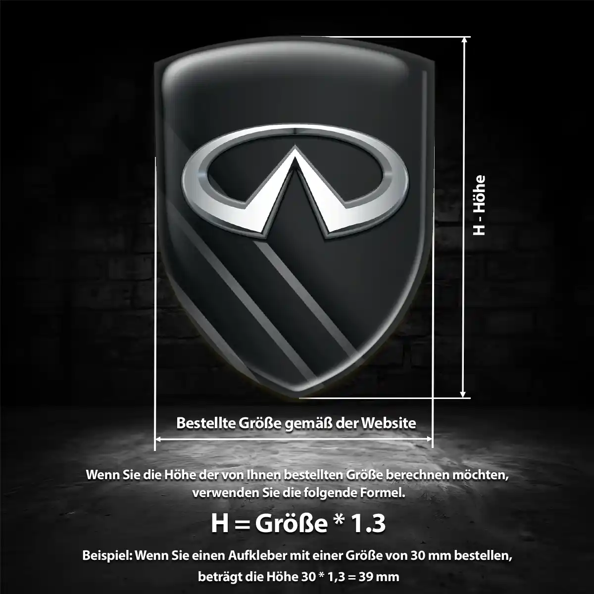 Infiniti Aufkleber 3D Gel Wappen Auto Edles Design