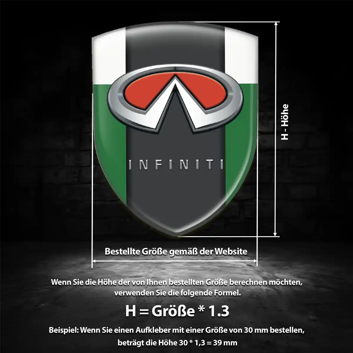Infiniti Aufkleber 3D Gel Wappen Auto Elegantes Design