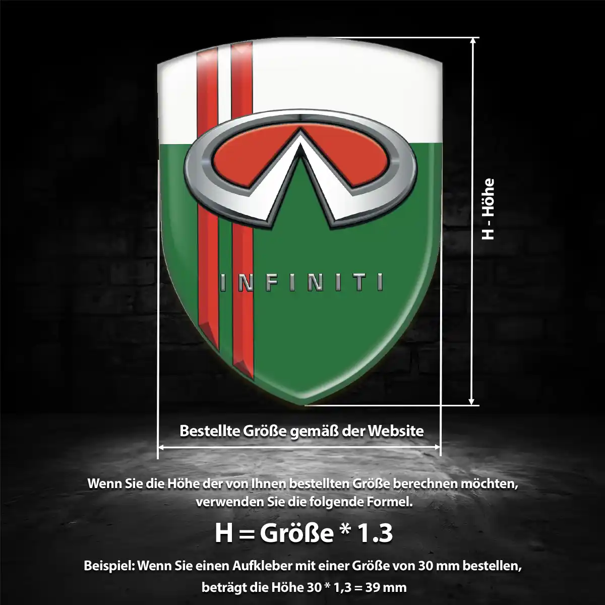 Infiniti Aufkleber 3D Gel Wappen Auto Höchste Qualität