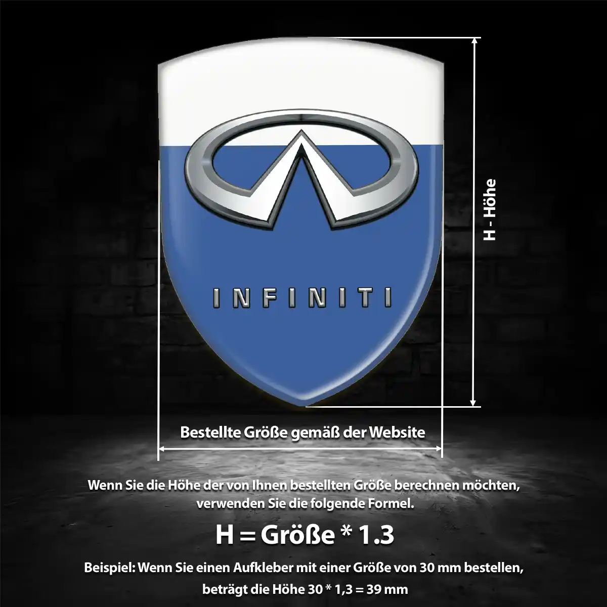 Infiniti Aufkleber 3D Gel Wappen Auto Hochwertiges Harz