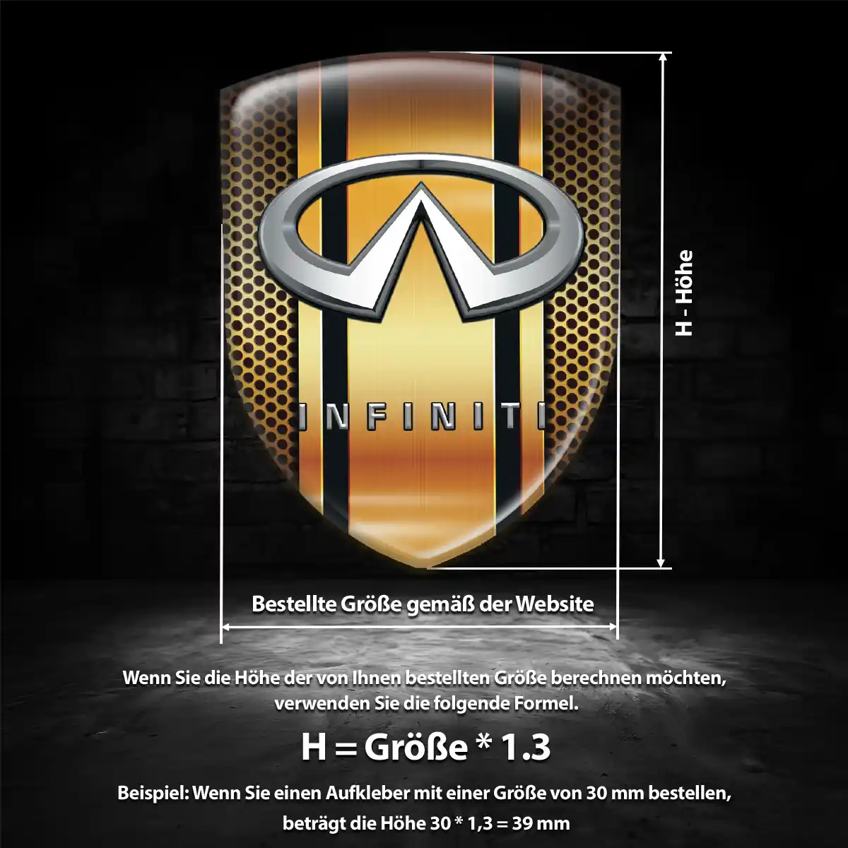 Infiniti Aufkleber 3D Gel Wappen Auto Interieurdesign