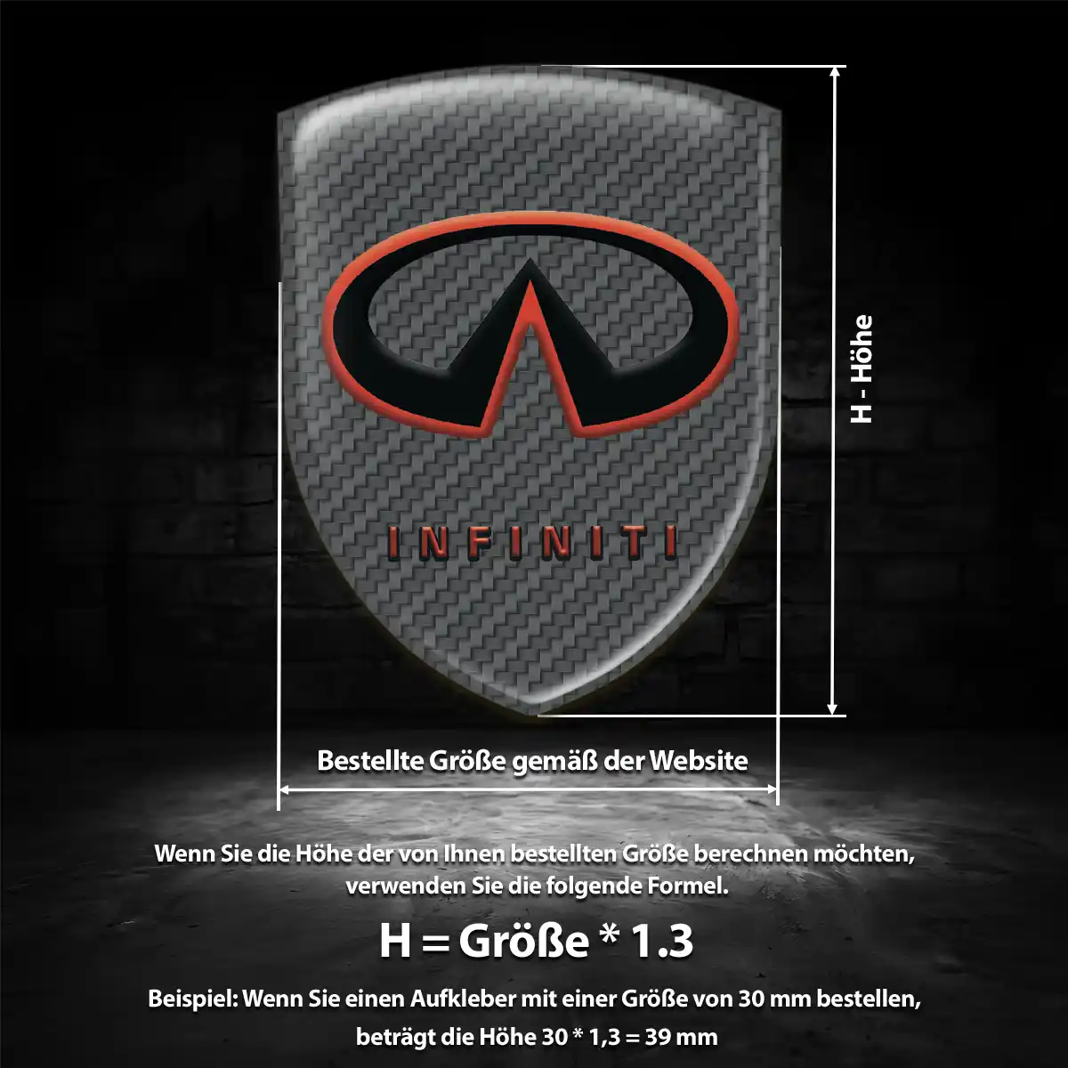 Infiniti Aufkleber 3D Gel Wappen Auto Premium-Edition