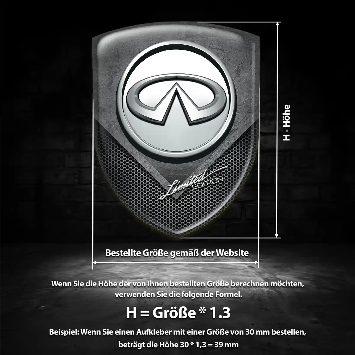 Infiniti Aufkleber 3D Gel Wappen Auto Tuningfahrzeug