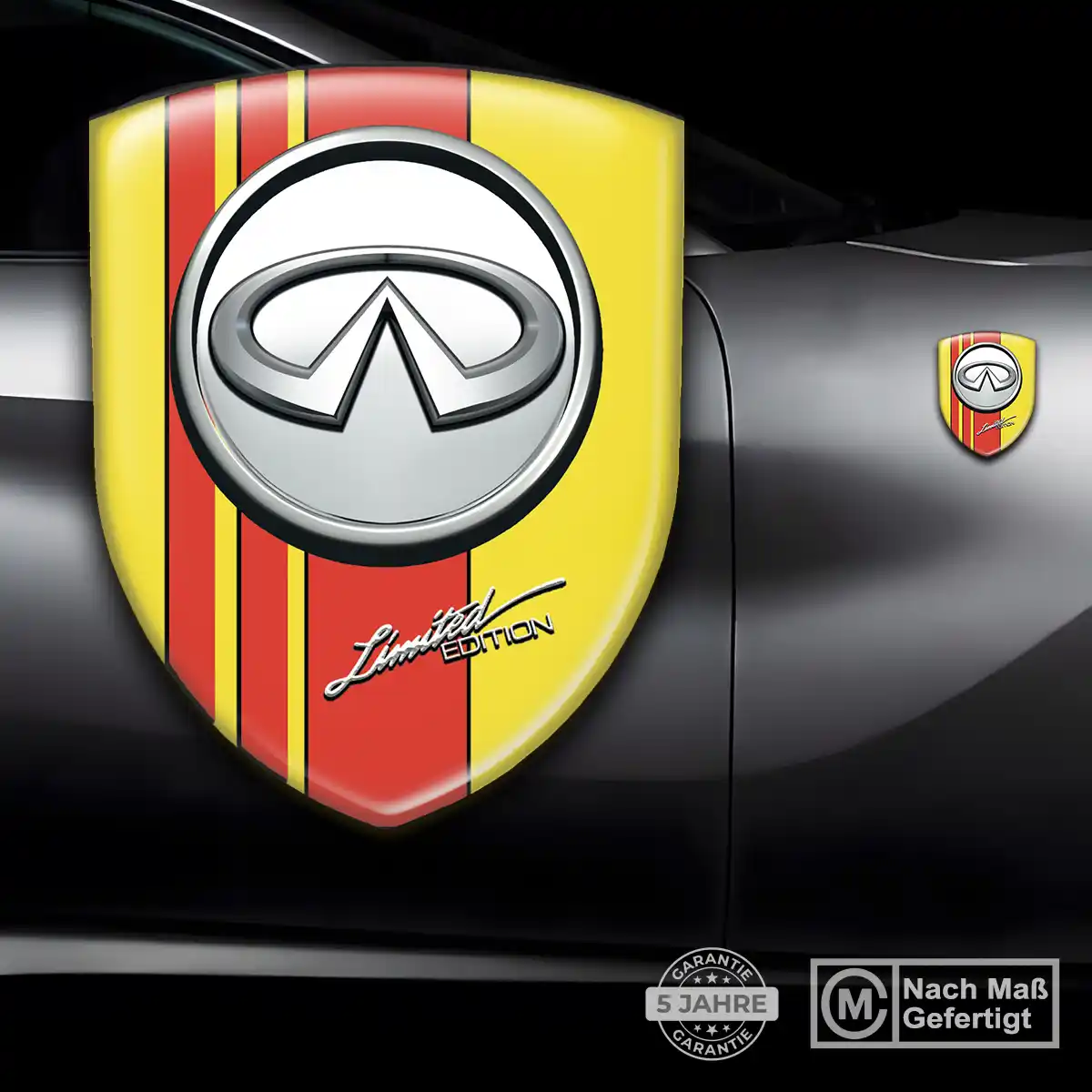 Infiniti Aufkleber 3D Gel Wappen Edles Design