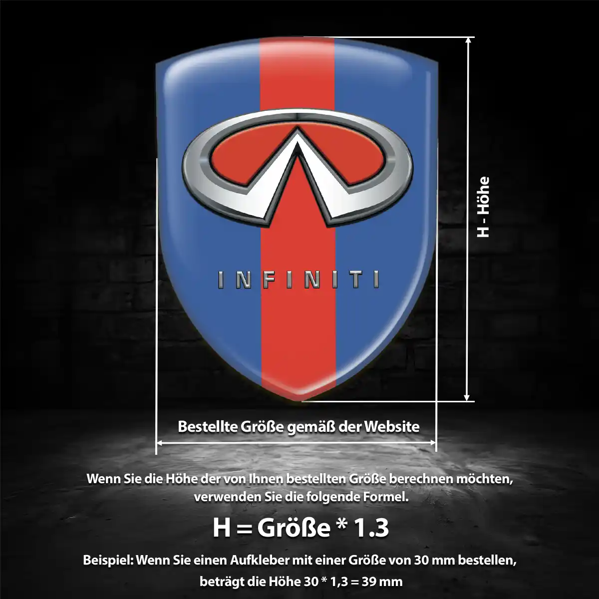 Infiniti Aufkleber 3D Gel Wappen Elegantes Design