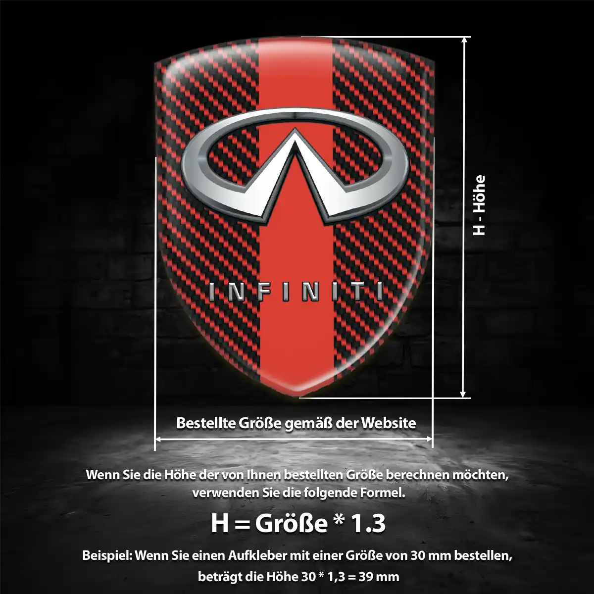 Infiniti Aufkleber 3D Gel Wappen Exterieurdesign