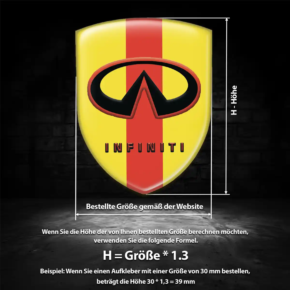 Infiniti Aufkleber 3D Gel Wappen Höchste Qualität