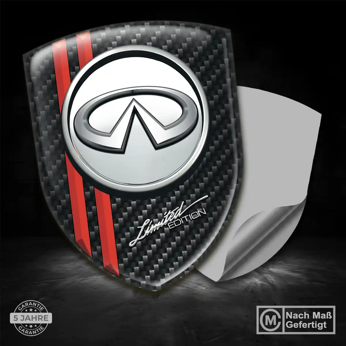 Infiniti Aufkleber 3D Gel Wappen Hochwertiges Harz