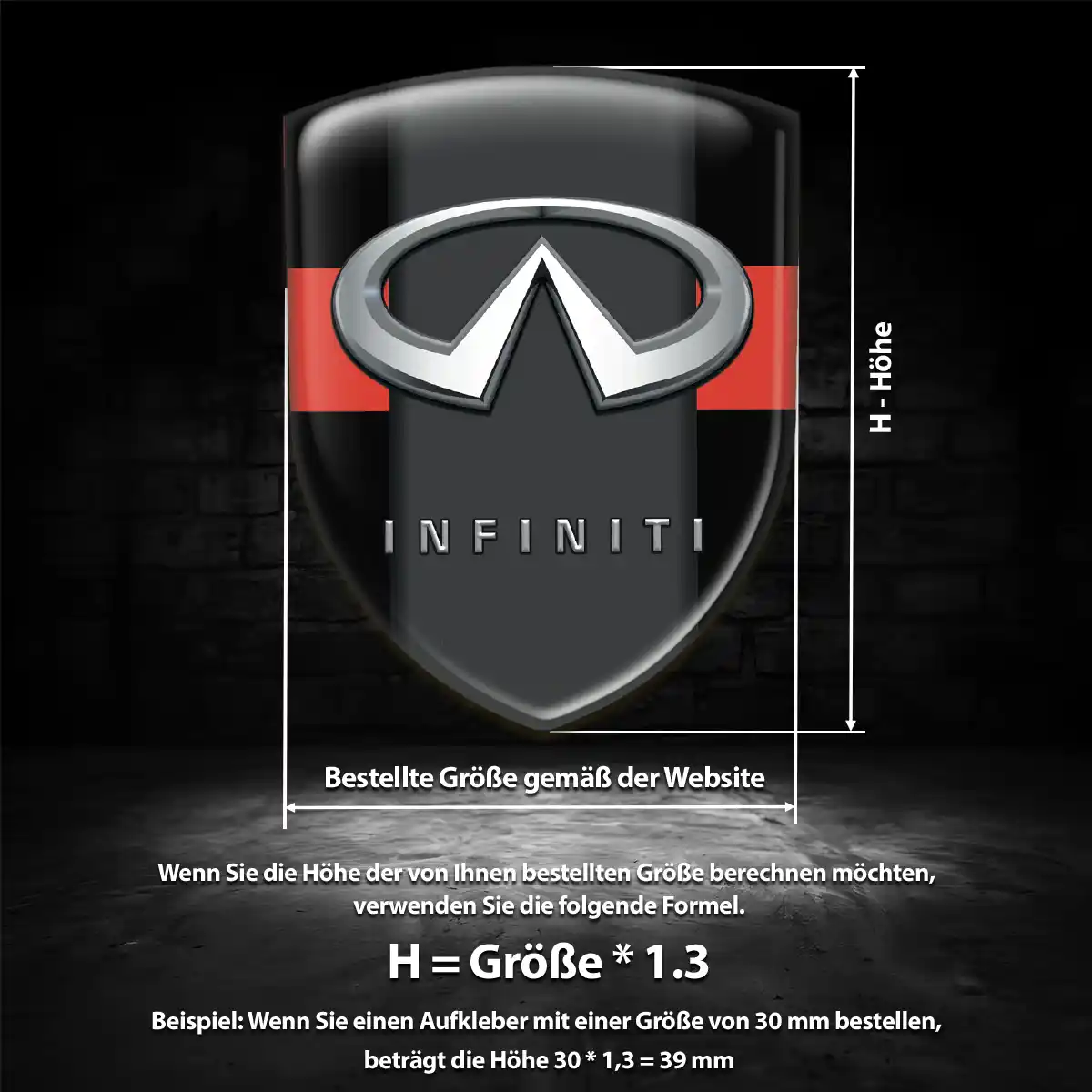Infiniti Aufkleber 3D Gel Wappen Interieurdesign