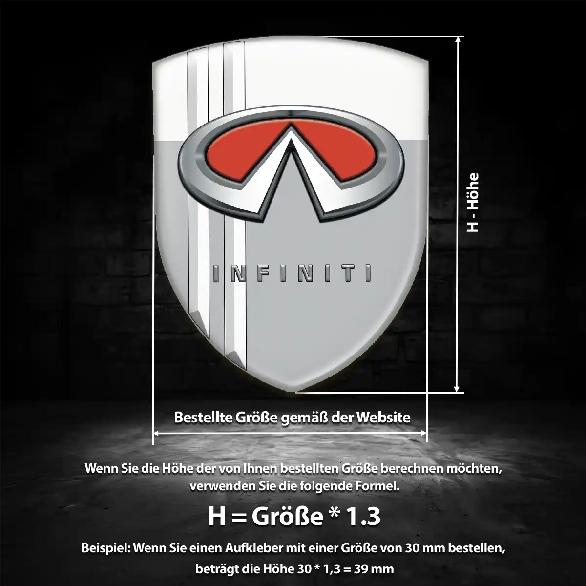 Infiniti Aufkleber 3D Gel Wappen Luxus-Edition