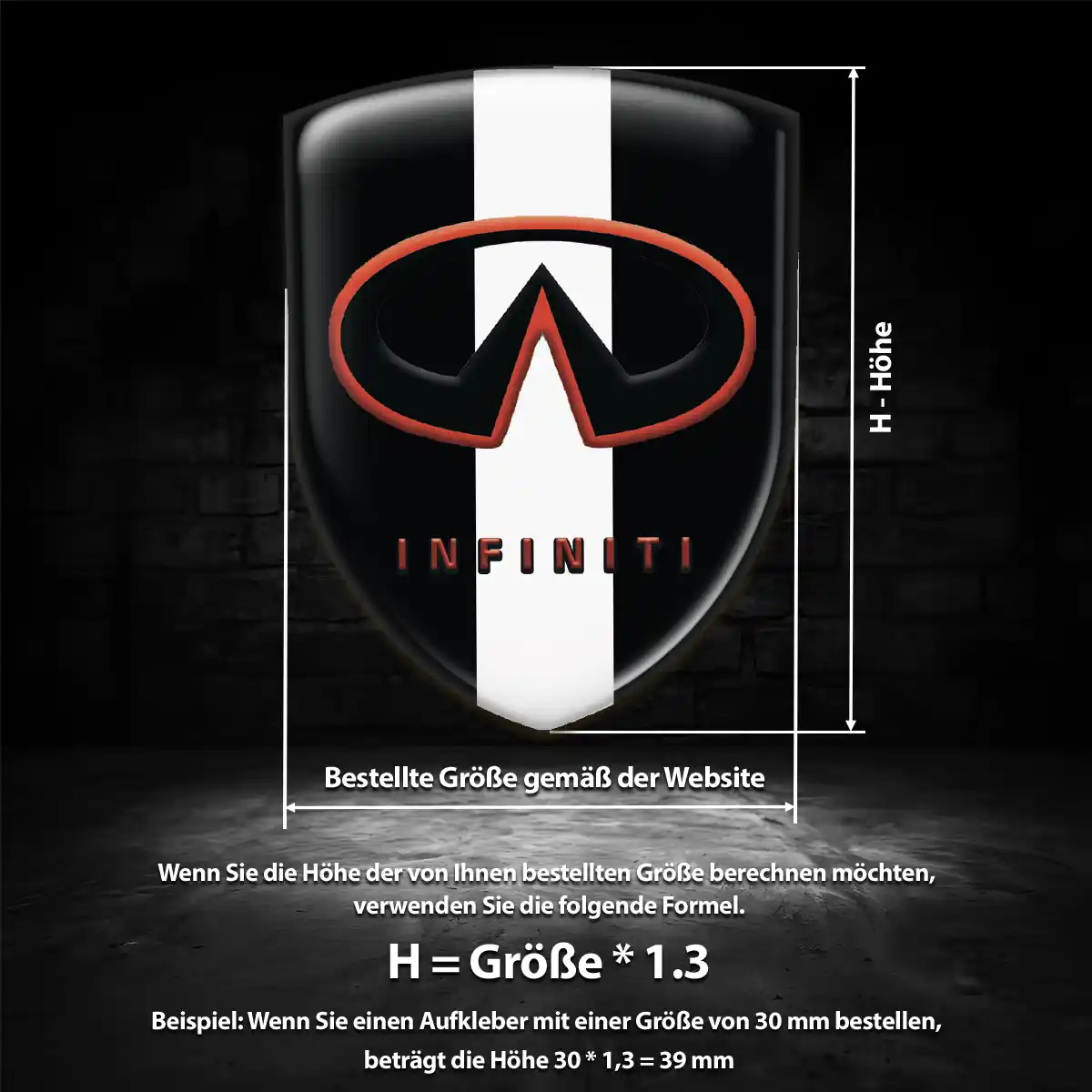 Infiniti Aufkleber 3D Gel Wappen Markenedition