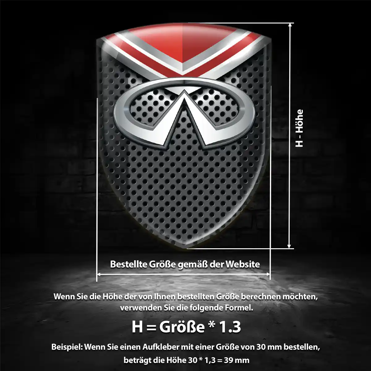 Infiniti Aufkleber 3D Gel Wappen Premium-Edition