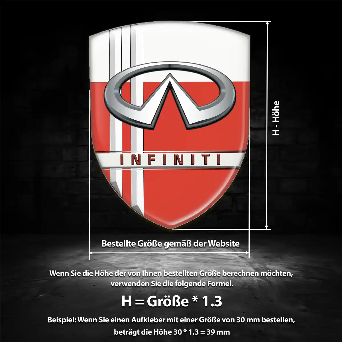 Infiniti Aufkleber 3D Gel Wappen Spitzenqualität