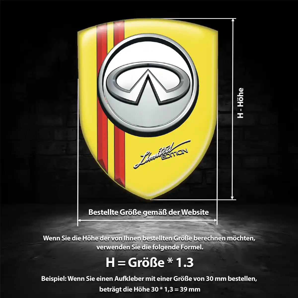 Infiniti Aufkleber Emblem Ausdrucksstarkes Design