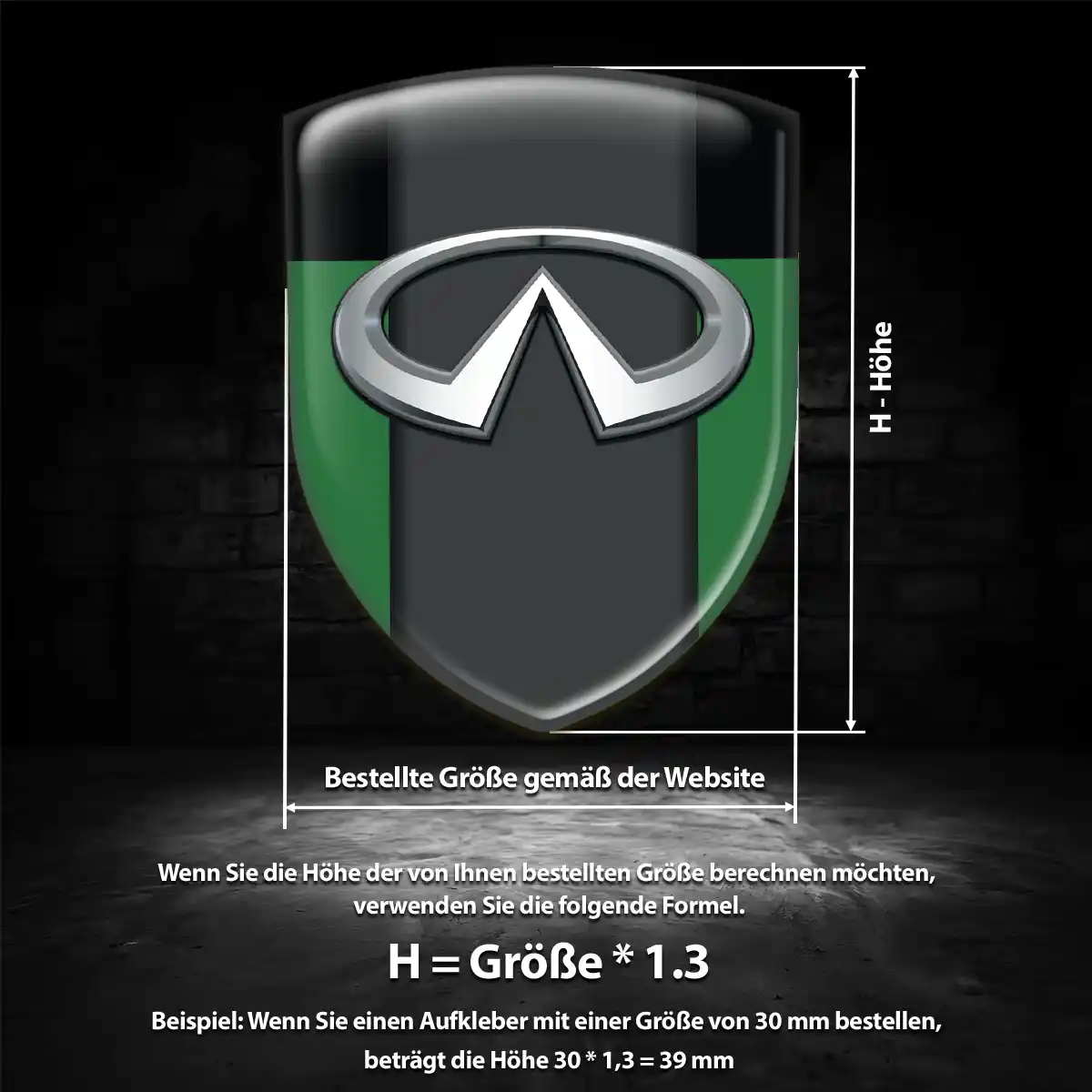 Infiniti Aufkleber Emblem Höchste Qualität