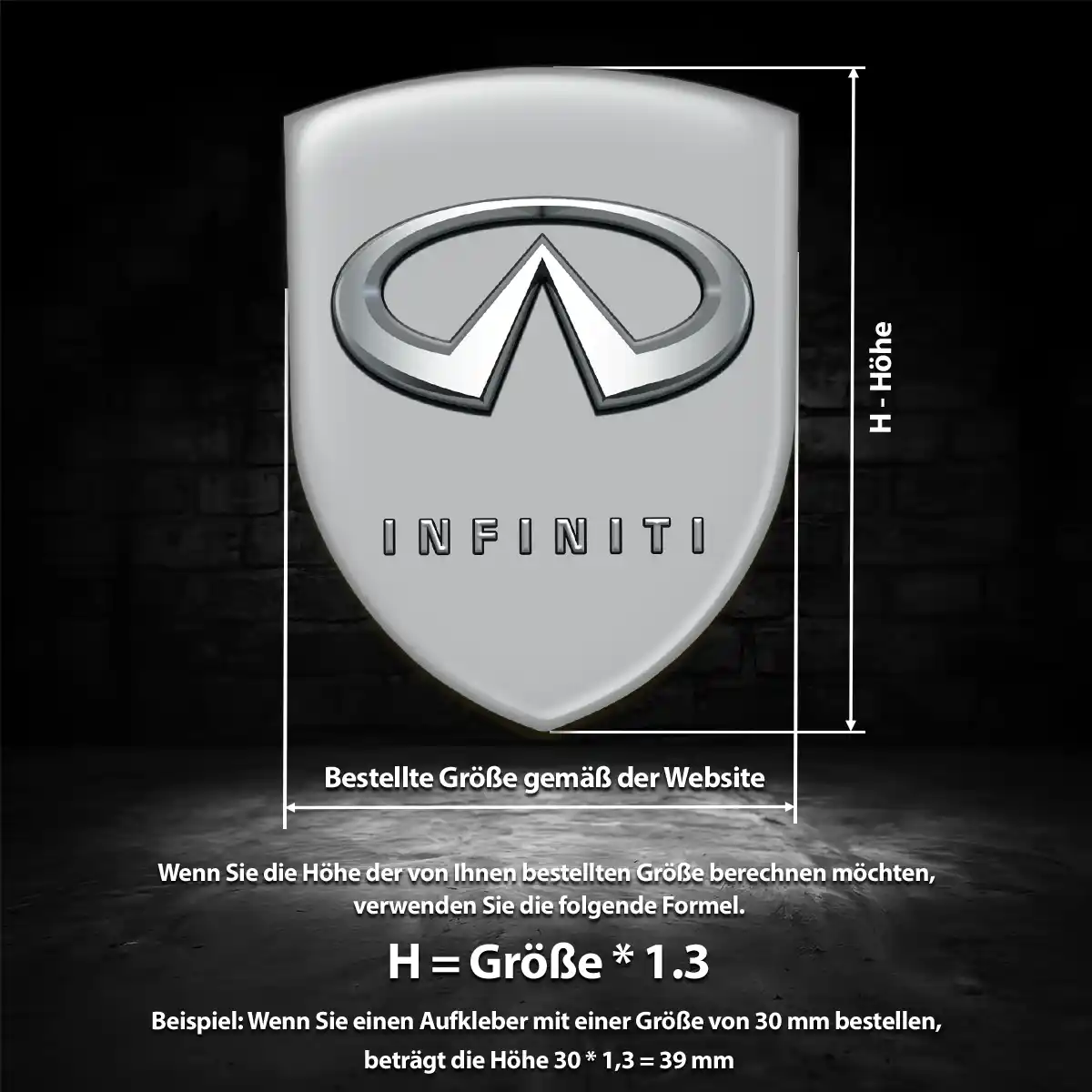 Infiniti Aufkleber Emblem Interieurdesign