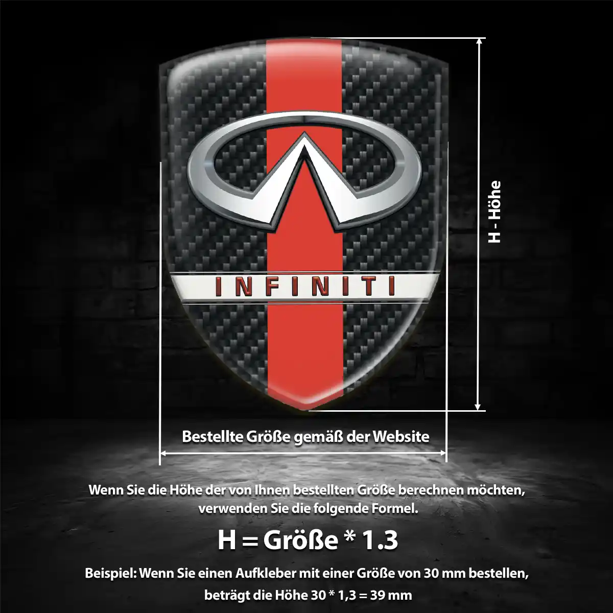 Infiniti Aufkleber Emblem Wappen Anspruchsvolles Design