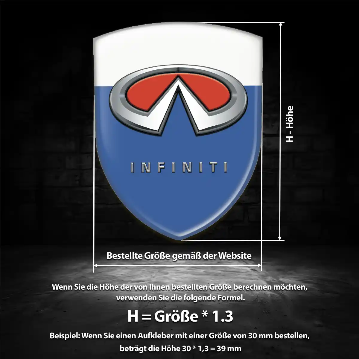 Infiniti Aufkleber Emblem Wappen Auto Hochwertiges Harz