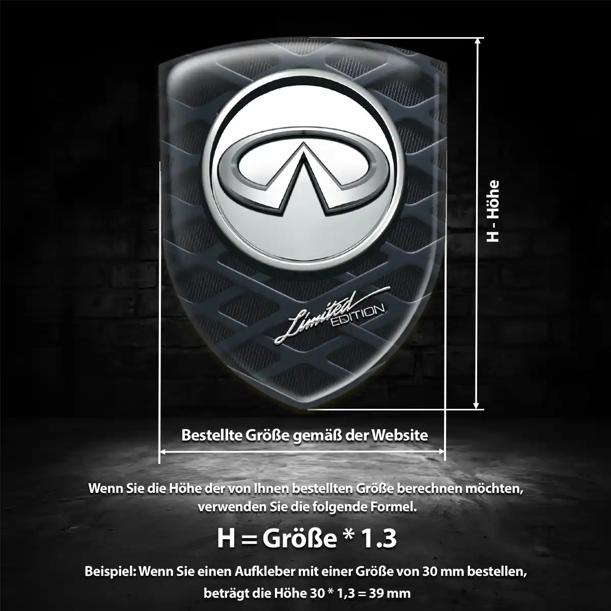 Infiniti Aufkleber Emblem Wappen Auto Interieurdesign