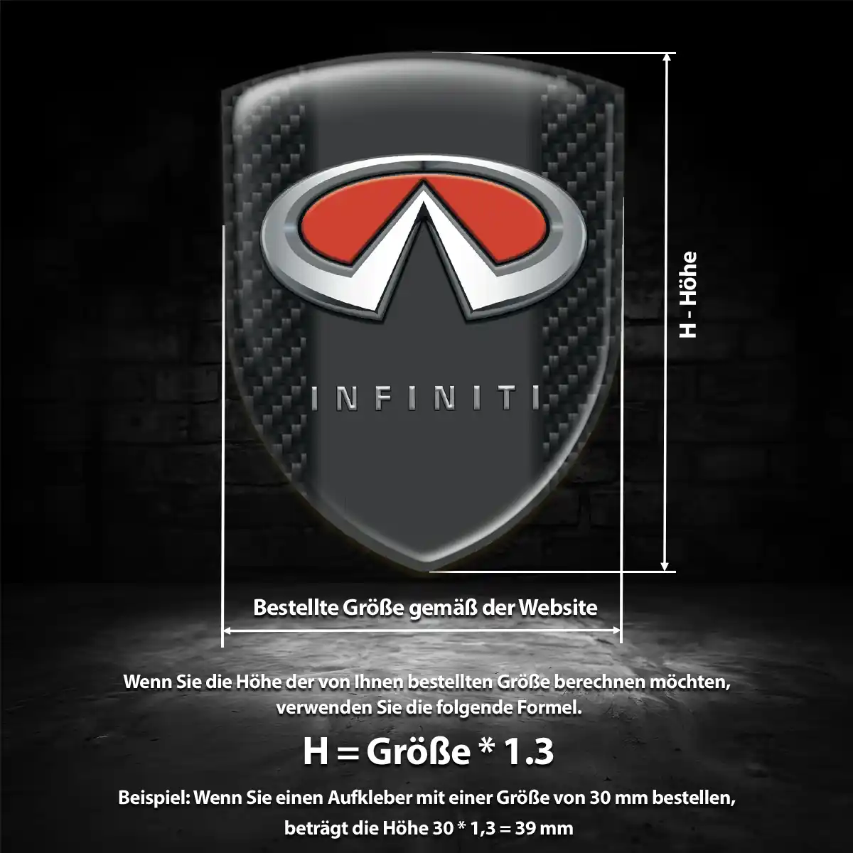 Infiniti Aufkleber Emblem Wappen Auto Markenedition