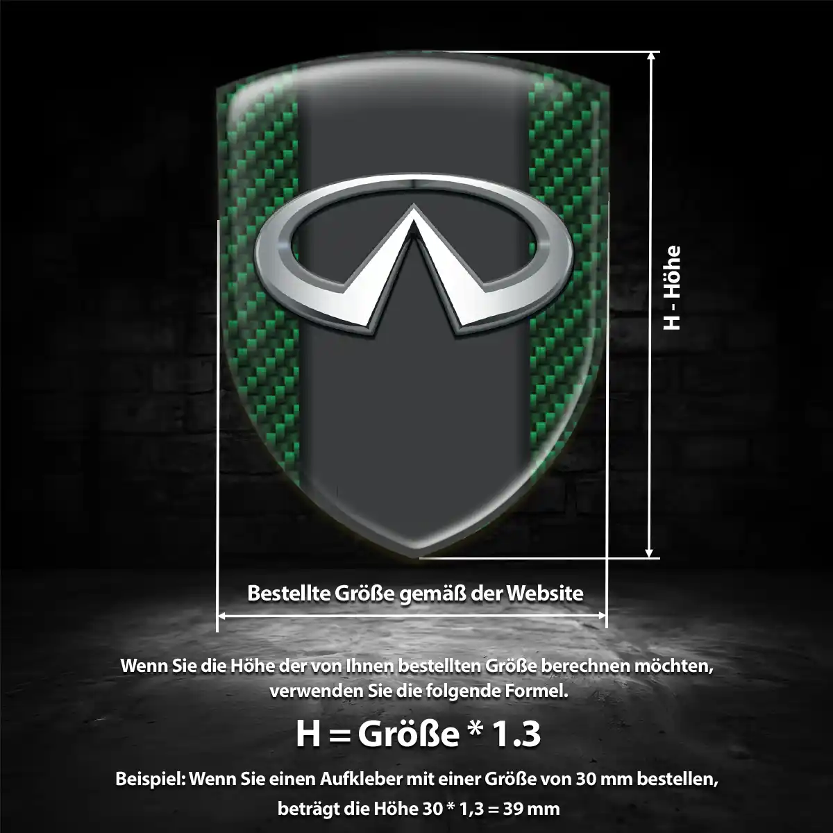 Infiniti Aufkleber Emblem Wappen Auto Premium-Edition