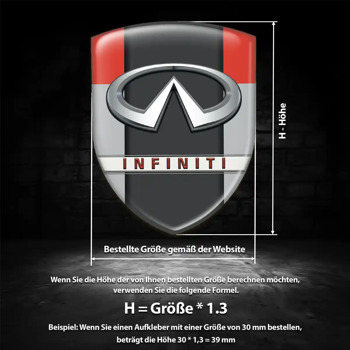 Infiniti Aufkleber Emblem Wappen Auto Spitzenqualität