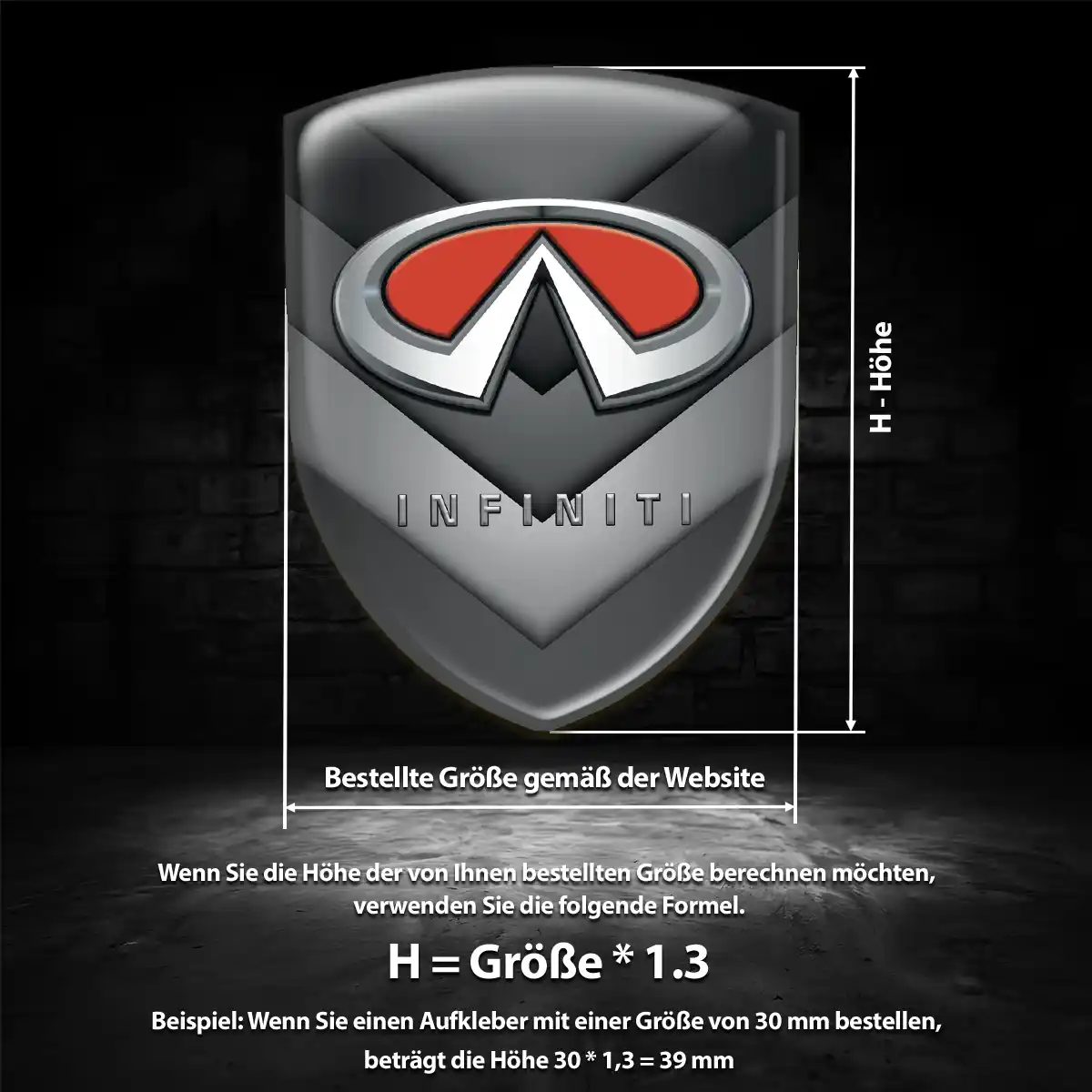 Infiniti Aufkleber Emblem Wappen Edles Design
