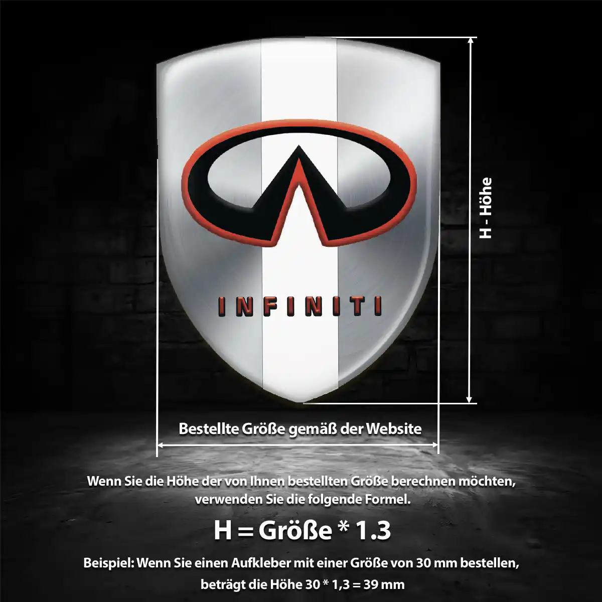 Infiniti Aufkleber Emblem Wappen Elegantes Design