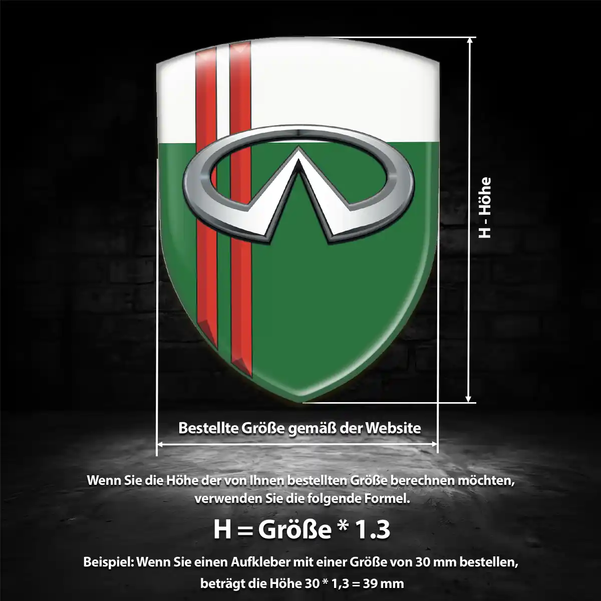 Infiniti Aufkleber Emblem Wappen Hochwertiges Harz