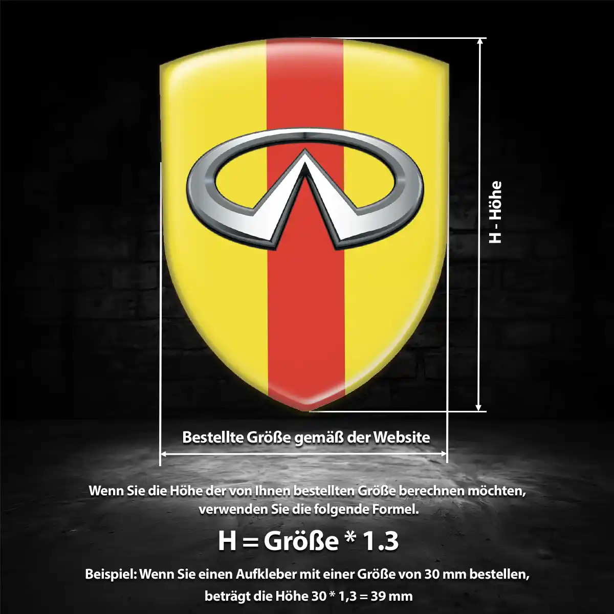 Infiniti Aufkleber Emblem Wappen Interieurdesign