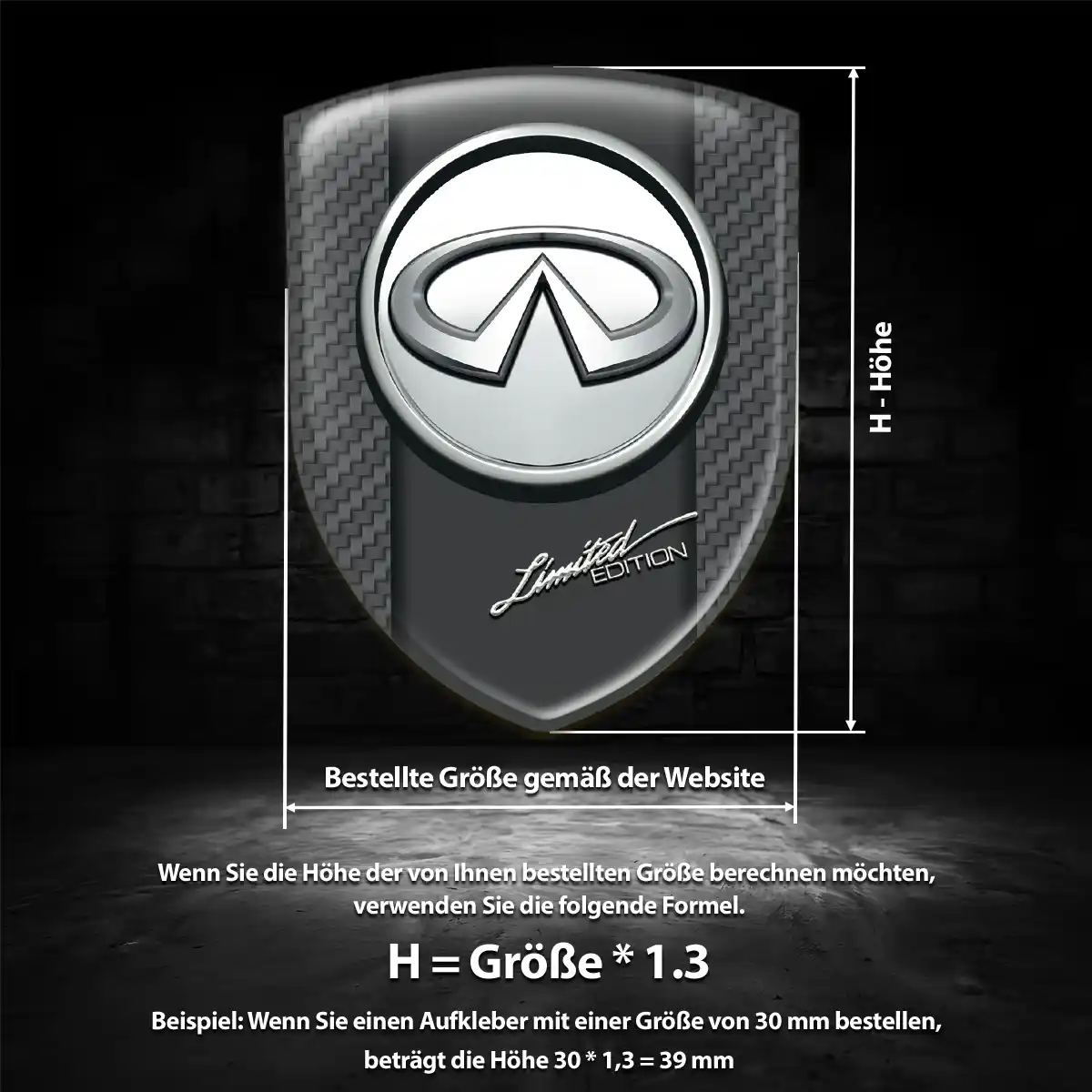 Infiniti Aufkleber Emblem Wappen Luxus-Edition